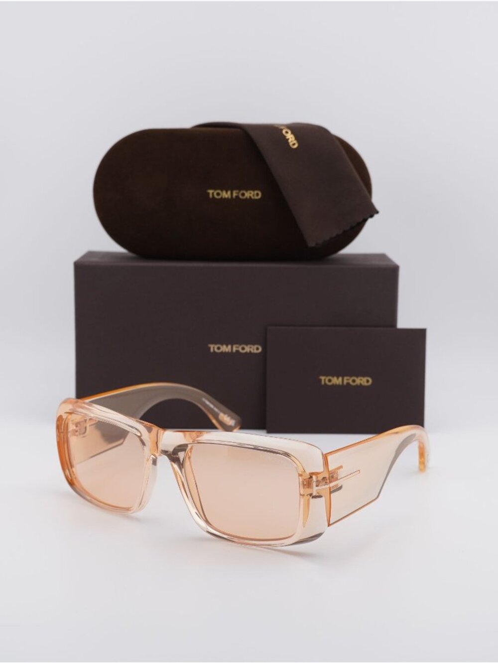 Tom Ford Aristotle FT0731 45E Square Sunglasses - Orange Crystal \ Orange